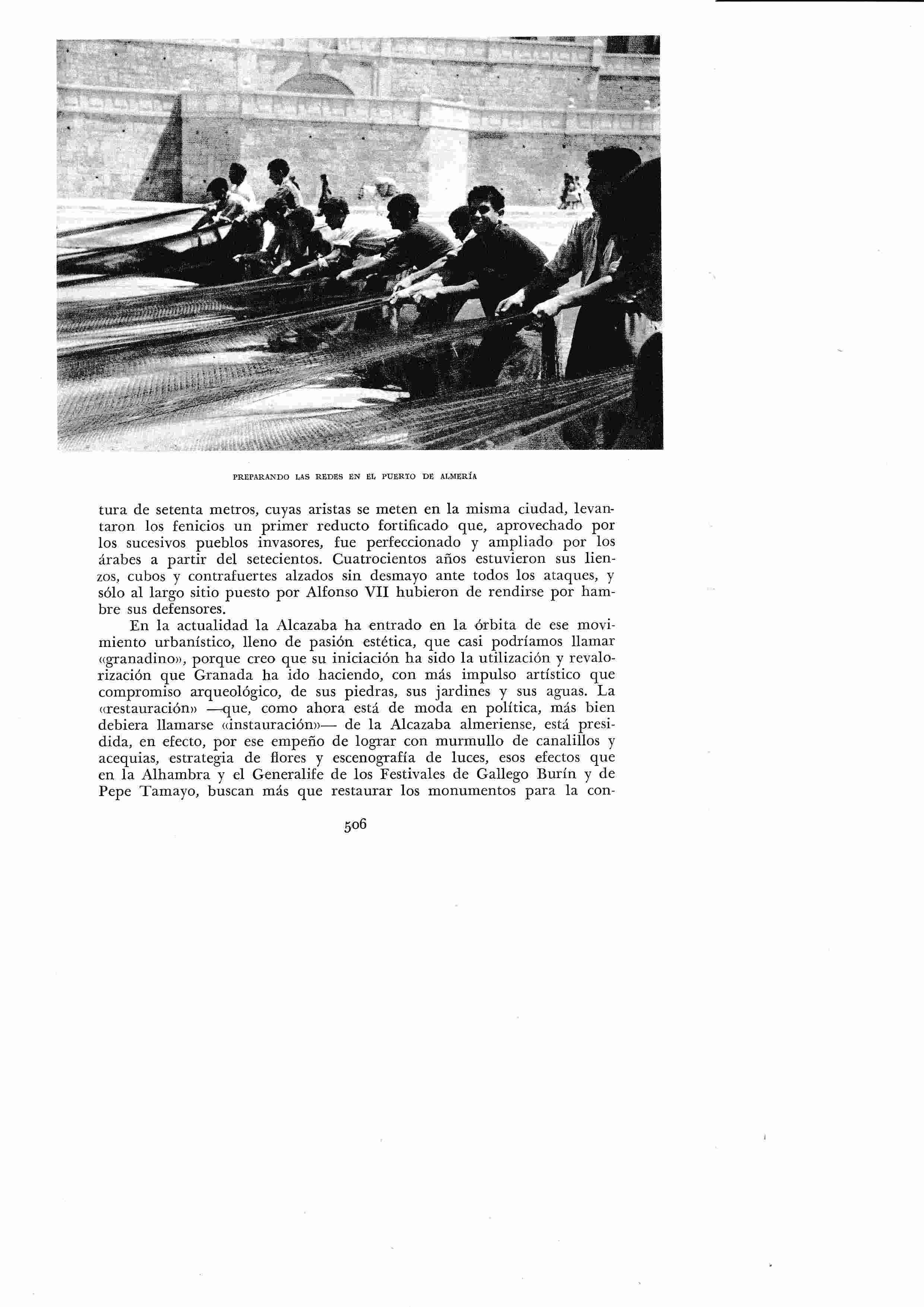 LAMINA 6515: Preparando las redes en el puerto de Almeria