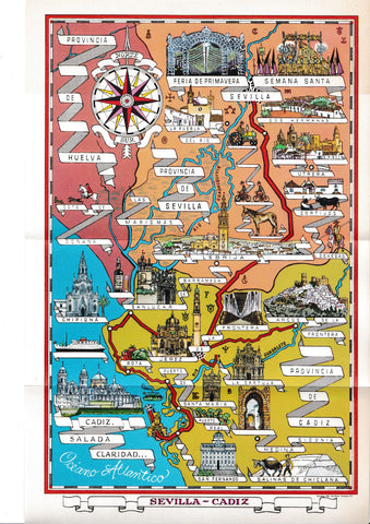 LAMINA 6540: Mapa Sevilla - Cadiz