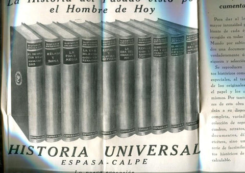 Folleto propaganda Historia Universal de Espalsa Calpe
