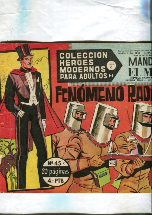Heroes Modernos serie C numero 45: Mandrake el Mago: Fenomeno radioactivo (numerado 3 en trasera)