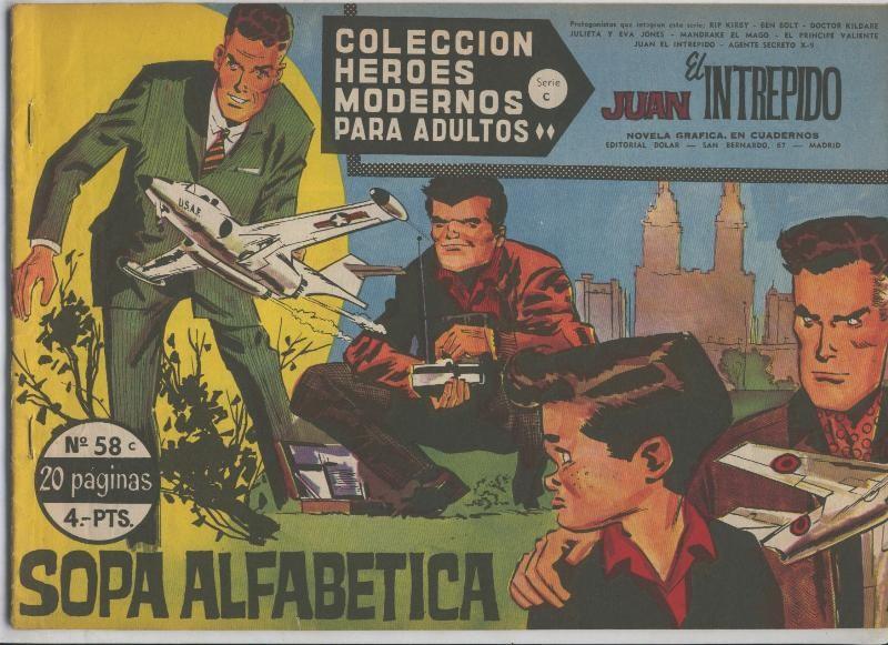 Heroes Modernos serie C numero 58: Juan el Intrepido: Sopa alfabetica (numerado 1 en trasera)