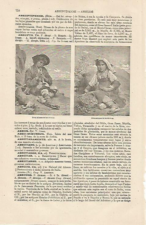 LAMINA ESPASA 13188: Aldeanos de los Abruzos Italia