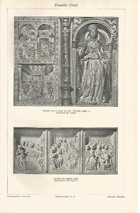 LAMINA ESPASA 13205: Altar de la Catedral de Como Italia