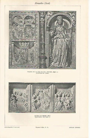 LAMINA ESPASA 13205: Altar de la Catedral de Como Italia