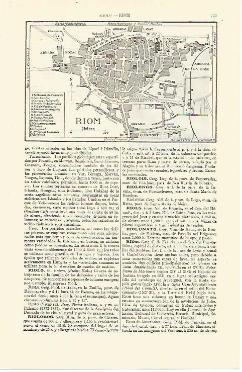 LAMINA ESPASA 13659: Plano de Riom Francia