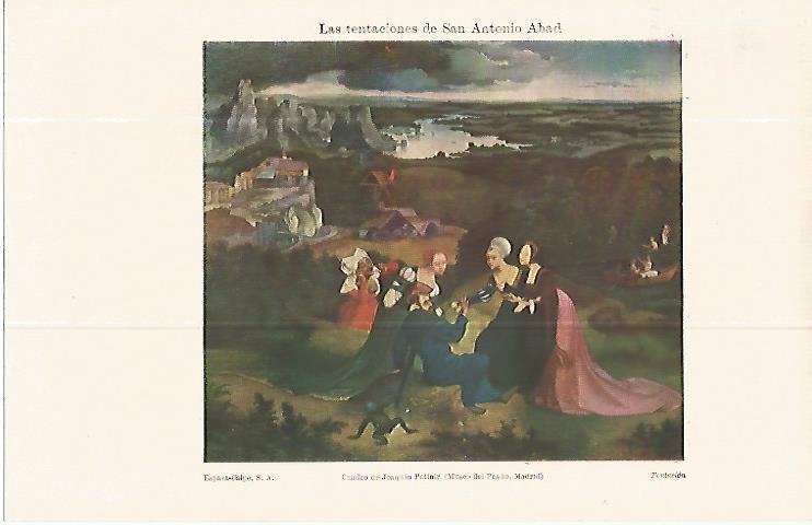 LAMINA ESPASA 13828: Las tentaciones de San Antonio Abad por J. Patinir