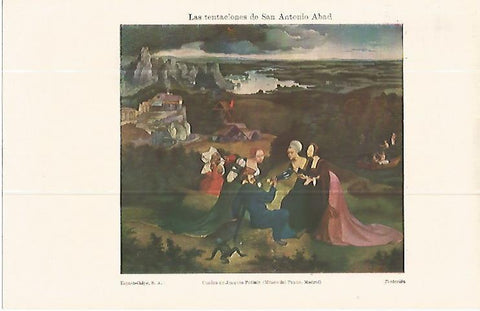 LAMINA ESPASA 13828: Las tentaciones de San Antonio Abad por J. Patinir