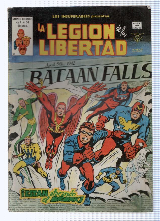 LA LEGION DE LA LIBERTAD, Volumen 1, Numero 34: Estan Atacando el Bronx (Mundicomics 1980)