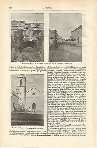 LAMINA ESPASA 18442: Vistas de Sanlucar la Mayor