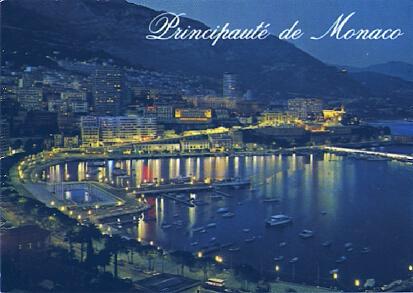 POSTAL 57539: Principaute de Monaco Monte Carlo Vue generale nocturne