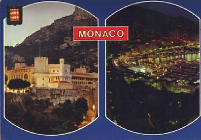 POSTAL 57569: Monaco Le Palais Princier Le Port de nuit