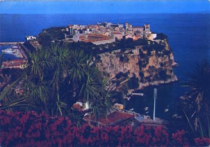 POSTAL 57580: Principaute de Monaco Le Rocher et le Jardin Exotique