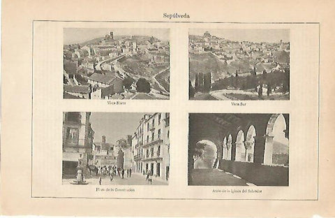 LAMINA ESPASA 605: Vistas de Sepulveda Salamanca