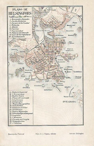 LAMINA ESPASA 669: Plano de Helsingfors Finlandia
