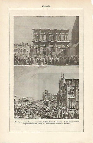 LAMINA ESPASA 6008: Pinturas de Canaletto y Guardi sobre Venecia