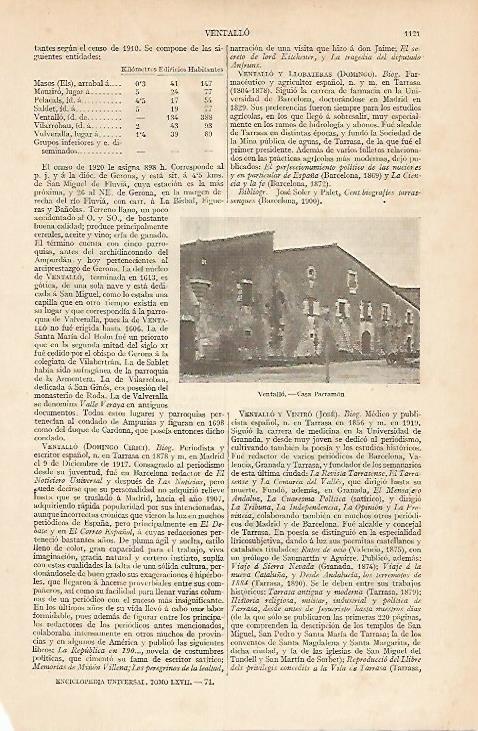 LAMINA ESPASA 6033: Casa Parramon en Ventallo Girona
