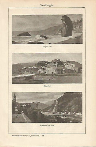 LAMINA ESPASA 6043: Vistas de Ventimiglia Italia