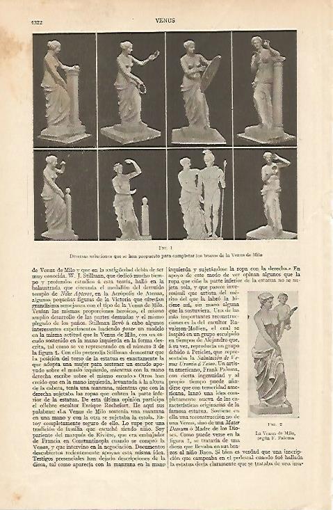 LAMINA ESPASA 6049: Propuestas para completar los brazos de la Venus de Milo