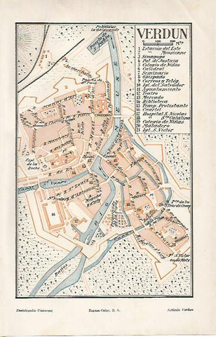 LAMINA ESPASA 6073: Plano de Verdun Francia