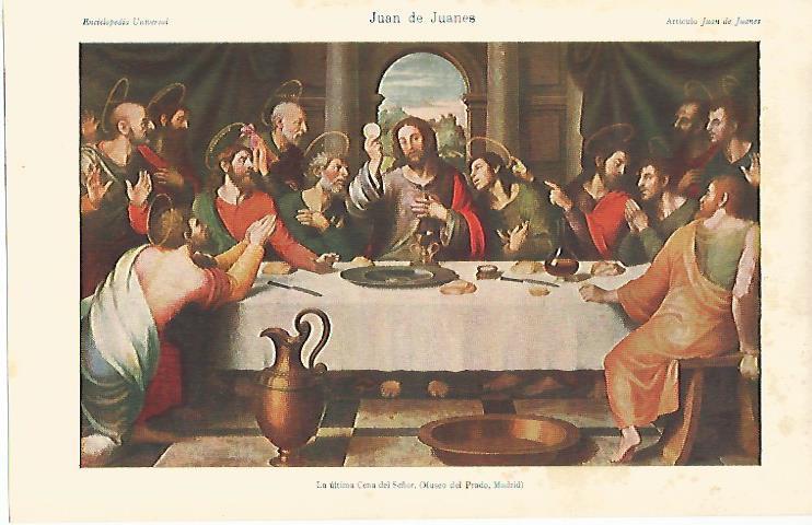 LAMINA ESPASA 6286: La ultima cena del Señor por Juan de Juanes