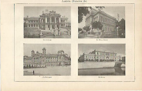 LAMINA ESPASA 6330: Palacio de Justicia de Brisbane Minas Geraes Budapest y Roma