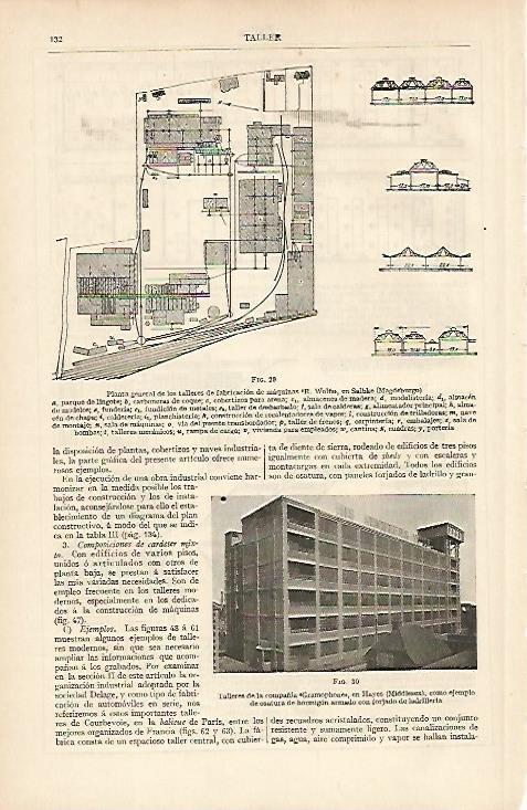 LAMINA ESPASA 6405: Planta de los talleres de maquinas R. Wolf