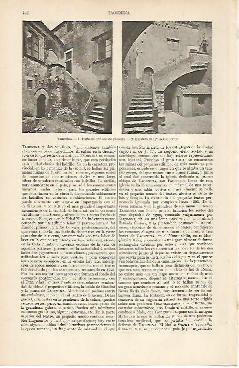 LAMINA ESPASA 6462: Palacio de Floresta y Palacio Corvaja de Taormina Italia
