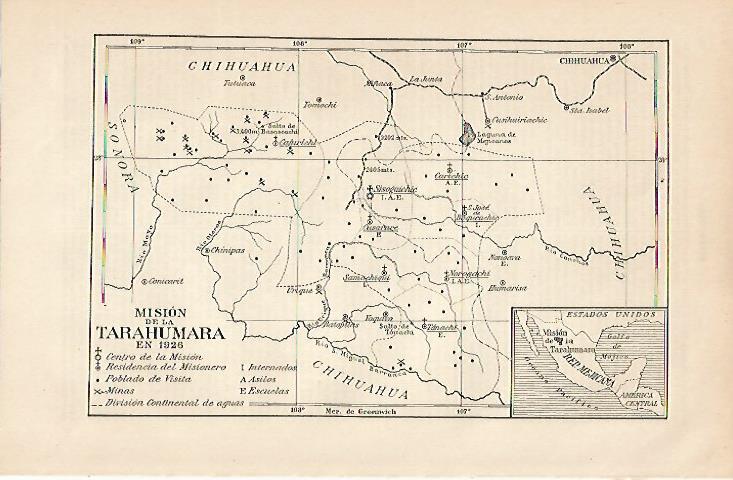 LAMINA ESPASA 6488: Plano de la Mision de Tarahumara Mexico
