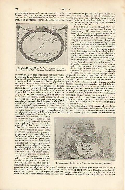 LAMINA ESPASA 6502: Tarjeta dde Manuel Garcia Gil