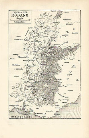 LAMINA ESPASA 6630: Mapa de la cuenca del Rodano