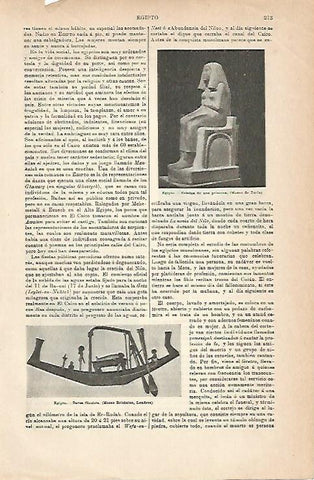 LAMINA ESPASA 6767: Estatua de princesa y barca funebre. Egipto