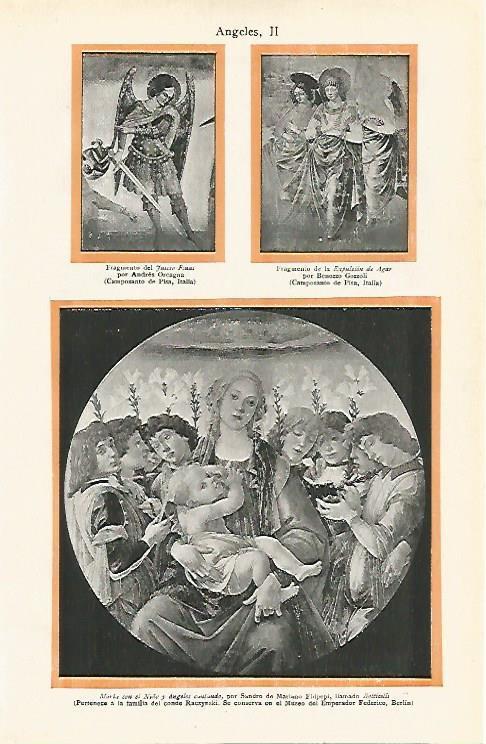 LAMINA ESPASA 6990: Maria con el Niño y angeles cantando por Botticelli