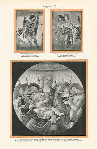 LAMINA ESPASA 6990: Maria con el Niño y angeles cantando por Botticelli