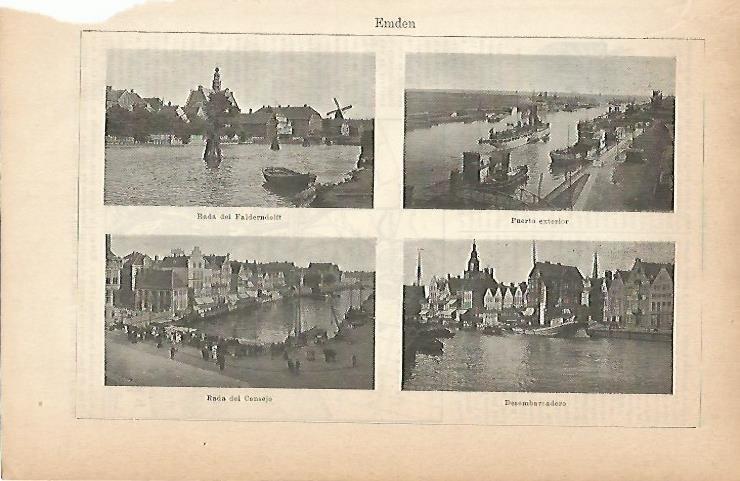 LAMINA ESPASA Alemania 6889: Vistas de Emden Alemania