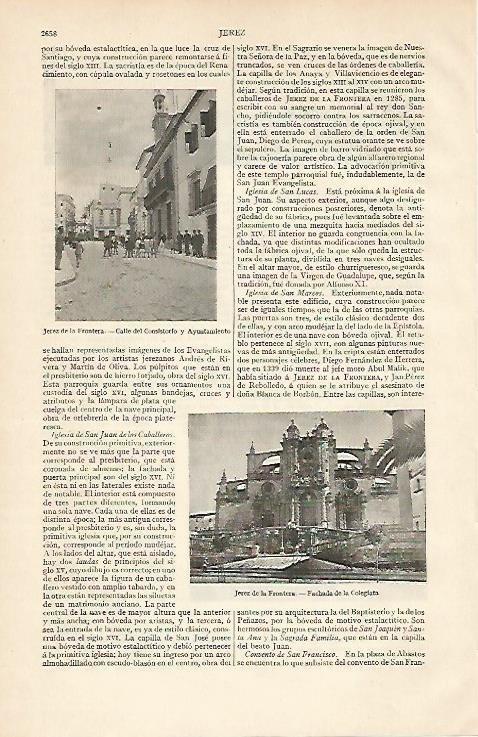 LAMINA ESPASA 6208: Colegiata y Ayuntamiento de Jerez de  la Frontera