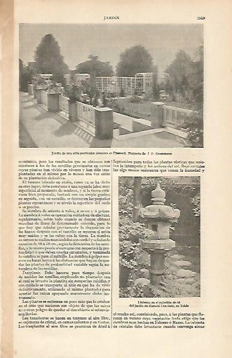 LAMINA ESPASA 6172: Jardin de una villa alemana