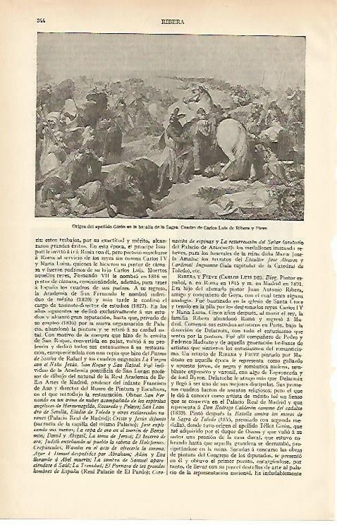 LAMINA ESPASA 6568: Origen del apellido Giron en la batalla del Sagra por C. L. de Ribera