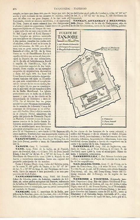 LAMINA ESPASA 6447: Fuerte de Tanjore India