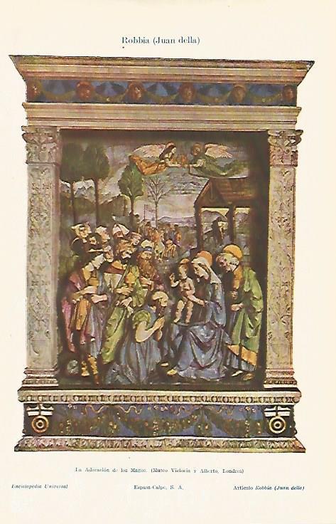 LAMINA ESPASA 6603: La Adoracion de los Magos obra de J. della Robbi