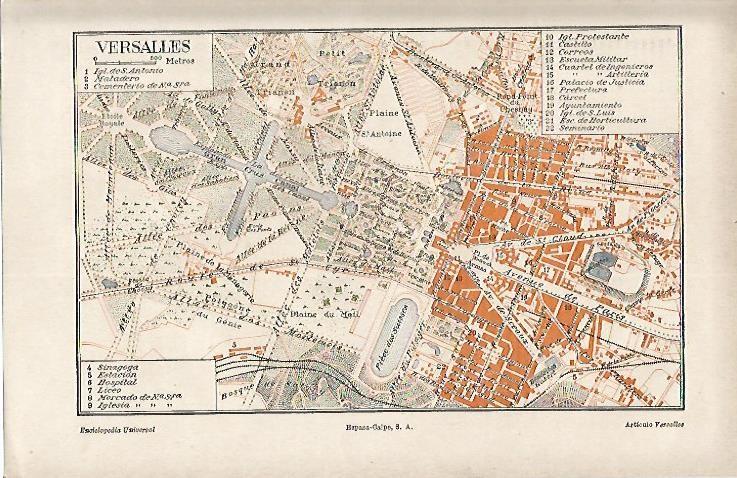 LAMINA DE ESPASA 231: Plano de Versalles