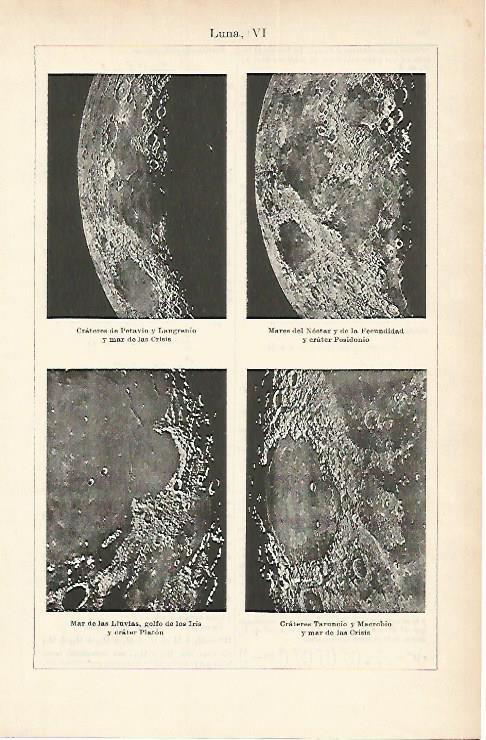 LAMINA ESPASA 1787: Imagenes de la  Luna