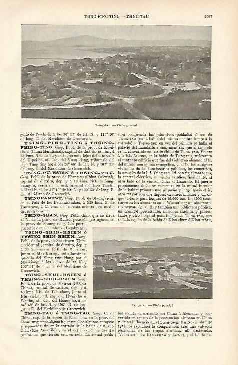 LAMINA ESPASA 931: Vista general de Tsing-tau China