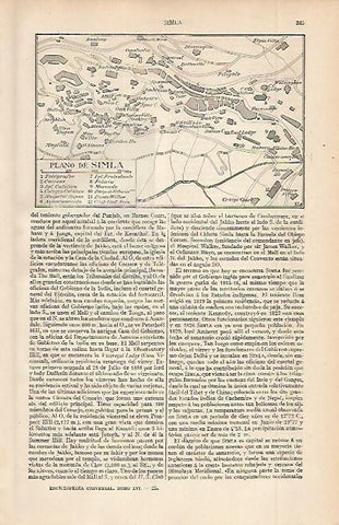 LAMINA ESPASA 2594:  Plano de Simla India