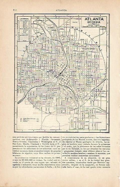 LAMINA ESPASA 5712: Plano de Atlanta Georgia