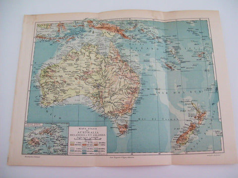 LAMINA ESPASA 7130: Mapa de Australia Melanesia y Nueva Zelanda