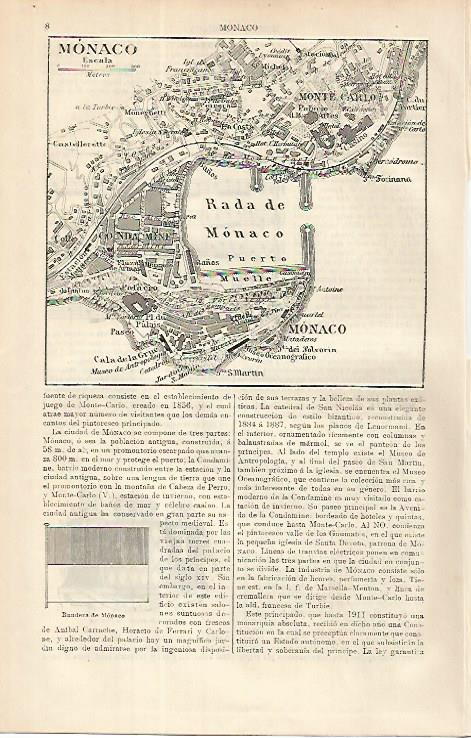 LAMINA ESPASA 8516: Mapa de Monaco