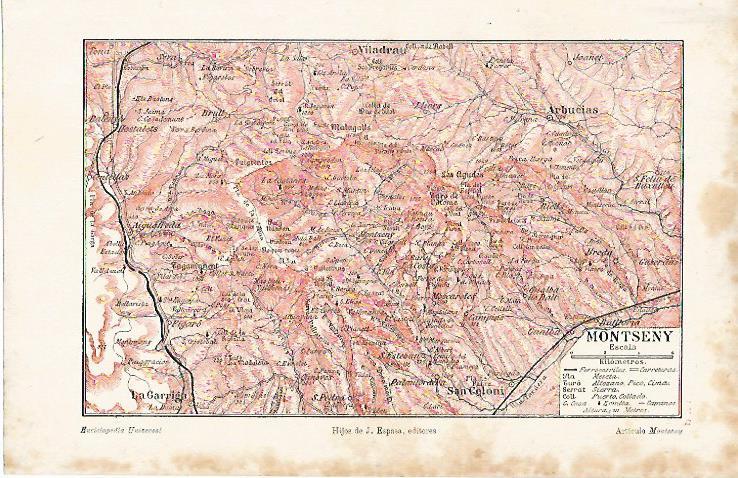 LAMINA ESPASA 8702: Mapa del Montseny