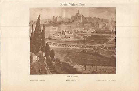 LAMINA ESPASA 9363: Vista de Madrid por Jose Manaut Viglietti