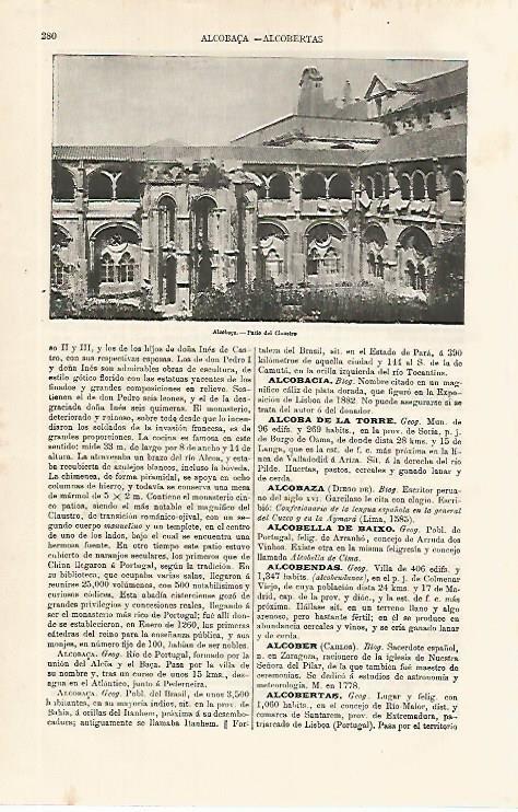 LAMINA ESPASA 9967: Claustro del Monasterio de Alcobaça