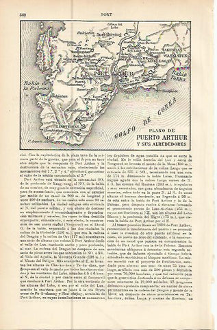 LAMINA ESPASA 10535: Plano de Puerto Arthur Corea del Sur